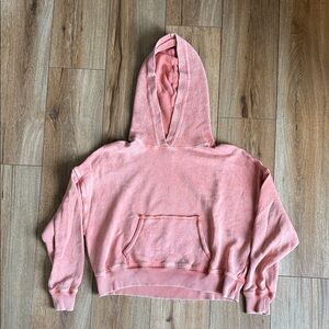 American Eagle Outfitters Peach/Pink Hooded Pullover Sweater